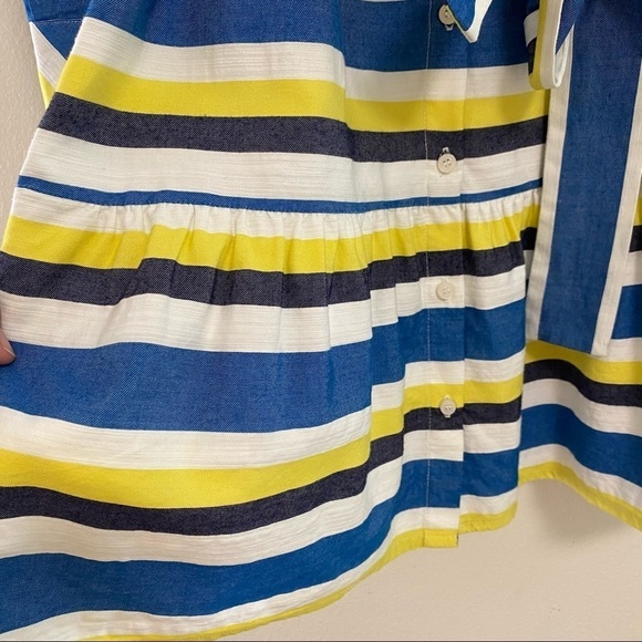 TOMMY HILFIGER Womens Blue Yellow Striped Belted Shirt Dress Size 6 - Picture 11 of 15